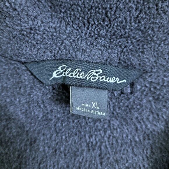 Eddie Bauer Mens XL Fleece Vest Jacket Full Zip Sweater Gray - Picture 3 of 9